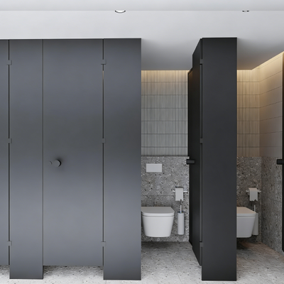 OEM / ODM Public Bathroom Stalls Anti Mold Commercial WC Cubicles