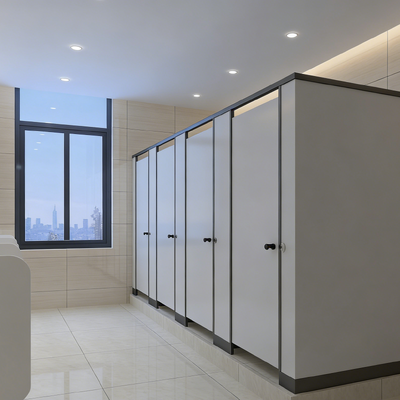 Anti Collision Compact Board Toilet Partition Scratch Resistant Public Bathroom Stall Dividers  Waterproof