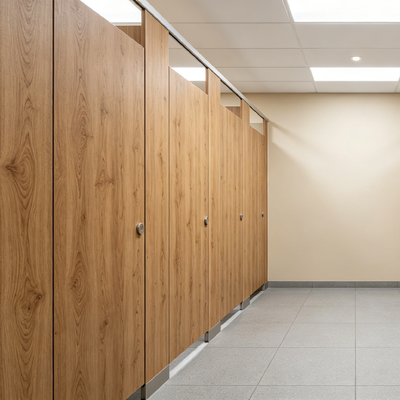 Waterproof Fireproof Public Toilet Partition Customizable Toilet Cubicle System With Stainless Steel Hardware