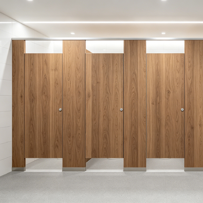 Waterproof Fireproof Public Toilet Partition Customizable Toilet Cubicle System With Stainless Steel Hardware