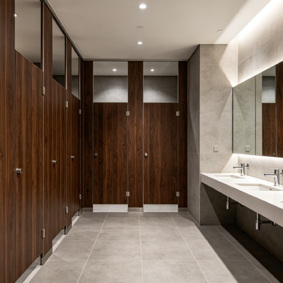 Antibacterial Public Toilet Partition Phenolic Resin Public Restroom Cubicle Moisture Proof