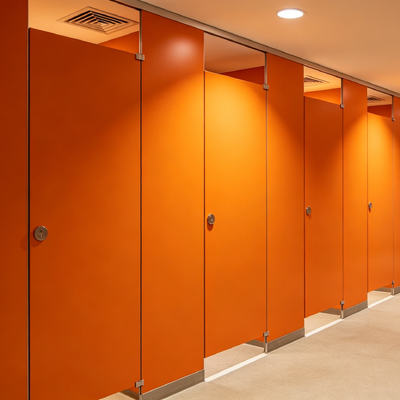 Solid Color Public Toilet Partition Scratch Resistant Compact Laminate Partition For Office Airport Mall