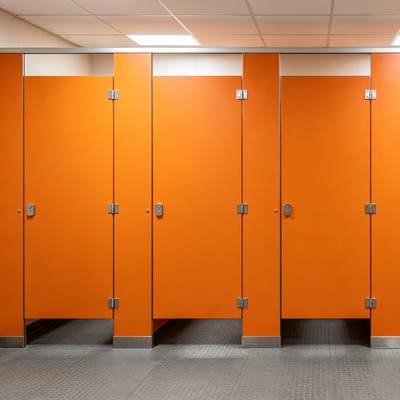 Solid Color Public Toilet Partition Scratch Resistant Compact Laminate Partition For Office Airport Mall