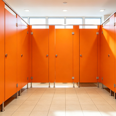 Solid Color Public Toilet Partition Scratch Resistant Compact Laminate Partition For Office Airport Mall