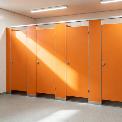 Solid Color Public Toilet Partition Scratch Resistant Compact Laminate Partition For Office Airport Mall