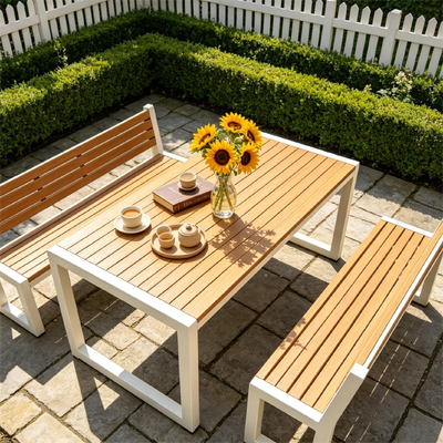 UV Resistant Outdoor Tables And Chairs Moisture Proof Heavy Duty Table And Chairs Waterproof