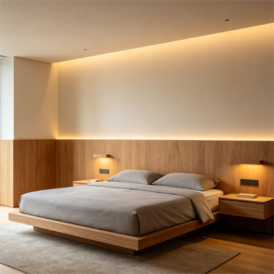 HPL Half Wall Panel Waterproof Wood Grain Wall Panels Anti Scratch For Bedroom