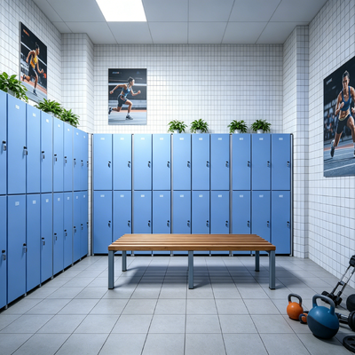 Solid Color Modern Gym Locker Waterproof Fitness Club Lockers Durable