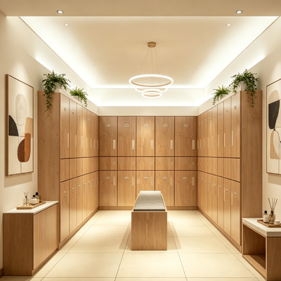Moisture Proof Commercial Gym Lockers Anti Scratch Changing Room Cabinet For Gym Spa School