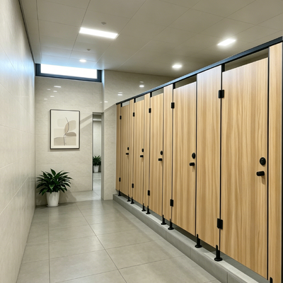 HPL Toilet Compartment Scratch Resistant Restroom Partition Walls Anti Bacterial