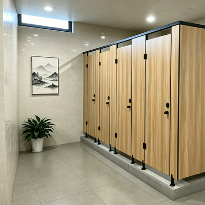 HPL Toilet Compartment Scratch Resistant Restroom Partition Walls Anti Bacterial