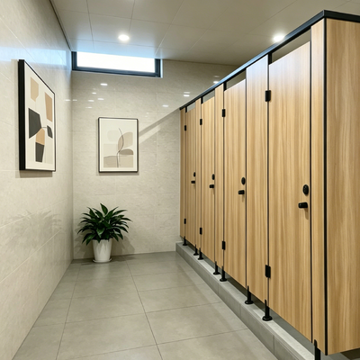 HPL Toilet Compartment Scratch Resistant Restroom Partition Walls Anti Bacterial