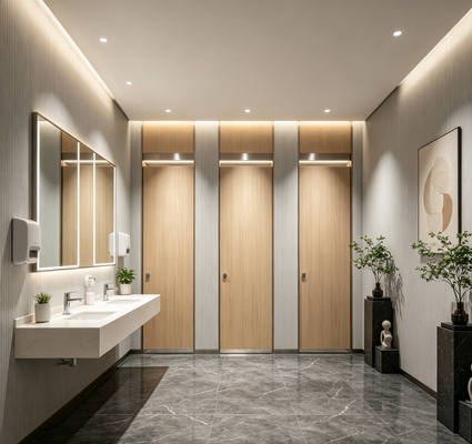 Scratch Resistant HPL Cubicle Partition Anti Bacterial Commercial Toilet Cubicle Customizable