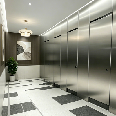Commercial Metal Toilet Partitions Water Resistant / Impact Resistant Public Restroom Partitions