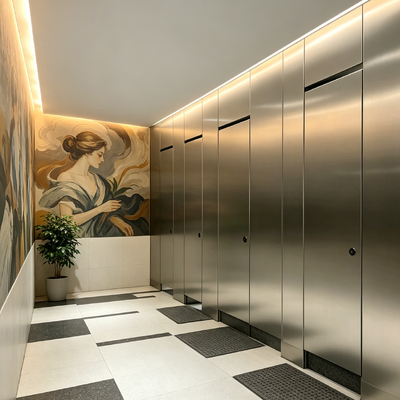Commercial Metal Toilet Partitions Water Resistant / Impact Resistant Public Restroom Partitions