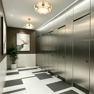 Commercial Metal Toilet Partitions Water Resistant / Impact Resistant Public Restroom Partitions
