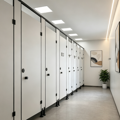 Impact Resistant Toilet Partition Systems Gray Commercial Bathroom Stall Dividers Customizable
