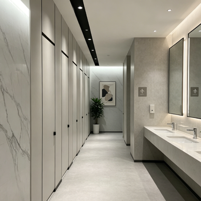 Black Toilet Partition Brackets Stainless Steel Kick Plate For Compact Laminate Honeycomb Toilet Cubicle