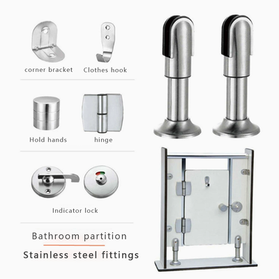 201 Stainless Steel Toilet Partition Hardware Customizable Commercial Toilet Accessories Rust Proof