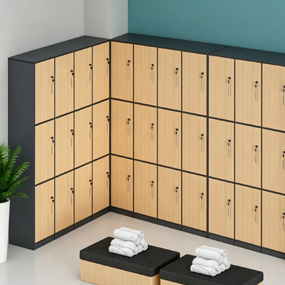 Anti Bacterial Commercial Gym Lockers 36 Door Changing Room Lockers Impact Resistant