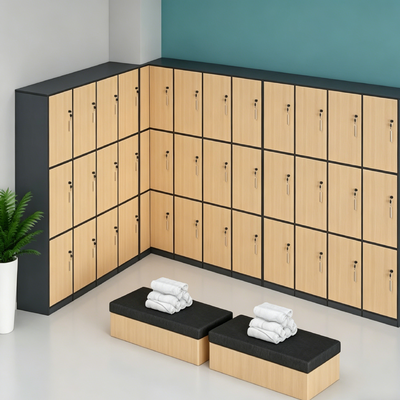 Anti Bacterial Commercial Gym Lockers 36 Door Changing Room Lockers Impact Resistant