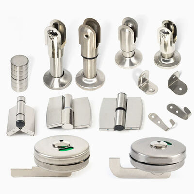 Silver Toilet Compartment Accessories Rust Proof Bathroom Partition Hardware