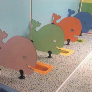 Customized Kindergarten Toilet Partition Eco Friendly Toilet Cubicle Panels For Protection And Decoration