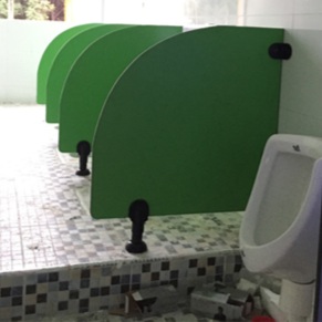 Eco Friendly Restroom Stall Dividers Customized Cubicle Toilet Partition For School Kindergarten