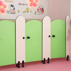 Eco Friendly Restroom Stall Dividers Customized Cubicle Toilet Partition For School Kindergarten