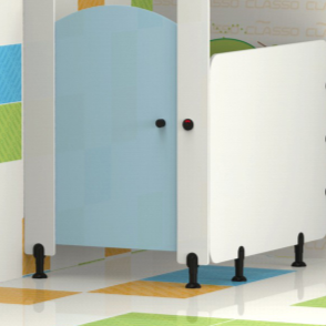 HPL Honeycomb Board Kids Toilet Partition Colorful Preschool Toilet Partitions With Decor Protection