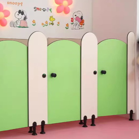 HPL Honeycomb Board Kids Toilet Partition Colorful Preschool Toilet Partitions With Decor Protection