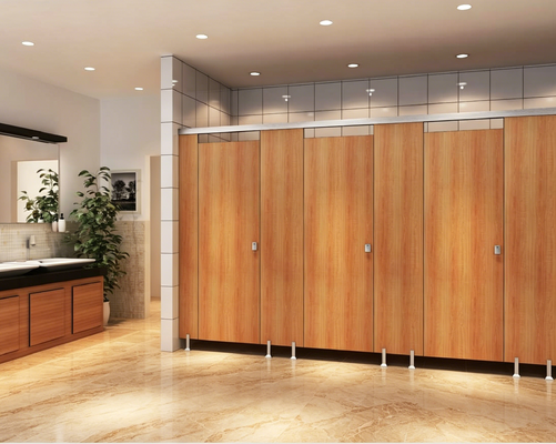 Waterproof Moistureproof HPL Compact Laminate Toilet Partition  WC Cubicle Divider for Hospital, School & Mall Commercial Restroom