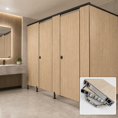 Antibacterial Public Toilet Partition Phenolic Resin Public Restroom Cubicle Moisture Proof