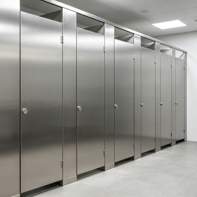 Custom 304 Stainless Aluminum Honeycomb Core Bathroom Cubicle Partition For Hospital Mall Office