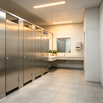 Custom 304 Stainless Aluminum Honeycomb Core Bathroom Cubicle Partition For Hospital Mall Office