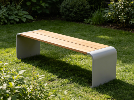 Outdoor Modern Compact HPL Park Bench | Weather Resistant HPL Outdoor Leisure Bench