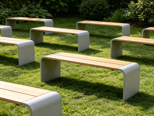 Outdoor Modern Compact HPL Park Bench | Weather Resistant HPL Outdoor Leisure Bench