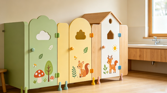 Custom Cartoon HPL Kids Toilet Partitions | Child-Safe & Easy Clean