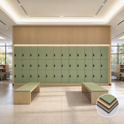 Commercial HPL Compact Laminate Lockers | Moistureproof Impact Resistant Storage for Gym & Public Areas