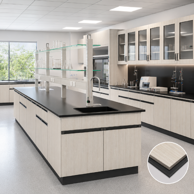 Chemical Resistant Epoxy Resin Lab Countertops | HPL Phenolic Resin Lab Workbench for School & Research Laboratory