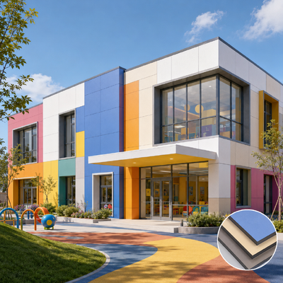 Kindergarten-specific Compact Laminate Exterior Wall Panel  Fireproof, Weather Resistant & Impact Safe