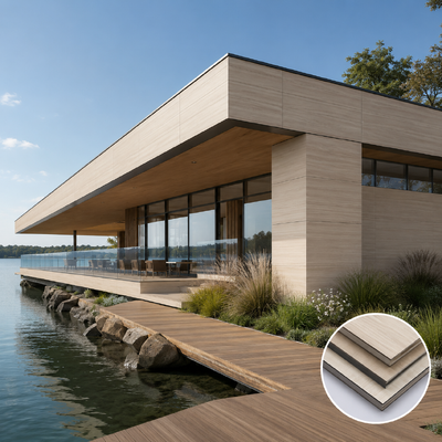 Outdoor Compact Laminate Cladding Panels for Villa & Commercial Building Facade
