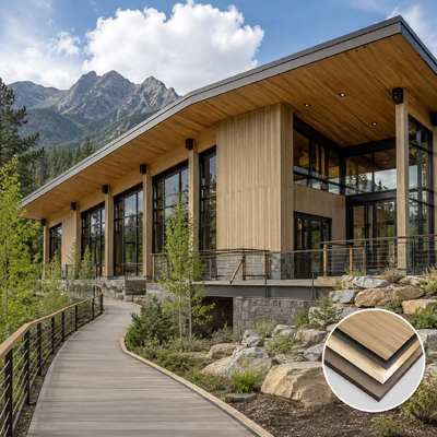 Outdoor Compact Laminate Cladding Panels for Villa & Commercial Building Facade
