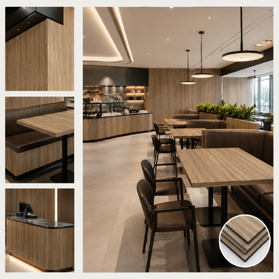 Compact Laminate HPL Table & Booth Seating | Commercial Anti-Impact Phenolic Resin Furniture