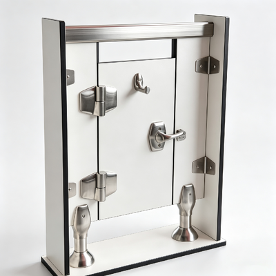 316 Stainless Steel Toilet Cubicle Partition Hardware Kit, Complete Fitting Set for Public Restroom Bathroom Stall Dividers