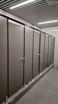 HPL Compact Phenolic Resin Toilet Partitions, Public Restroom Bathroom Cubicle Stalls