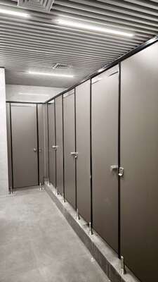 HPL Compact Phenolic Resin Toilet Partitions, Public Restroom Bathroom Cubicle Stalls