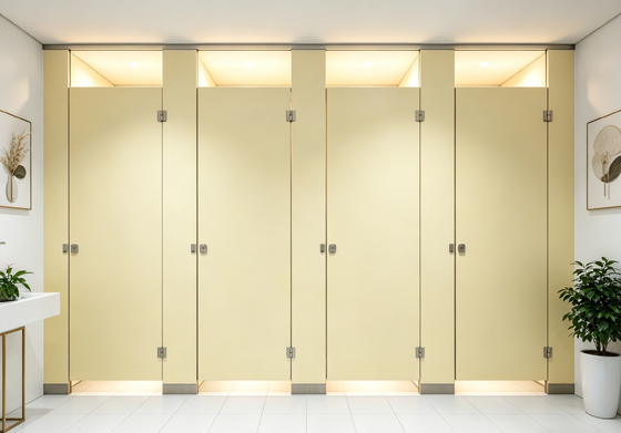 Colorful HPL Compact Laminate Public Toilet Stall Partitions, Custom Phenolic Resin Washroom Divider Panels for Commercial Projects