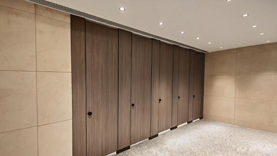 ffice Building Toilet Partition, Compact Laminate HPL Commercial Washroom Stalls