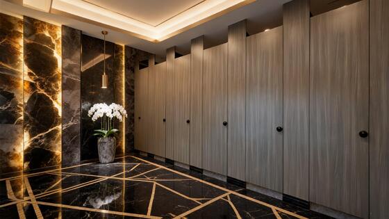 Custom Public Restroom Toilet Stall Partition  Anti‑Moisture HPL Compact Laminate Panels
